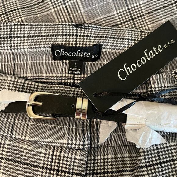 Chocolate USA Workin Hard Plain Pants in Black/White Size L - Picture 5 of 7